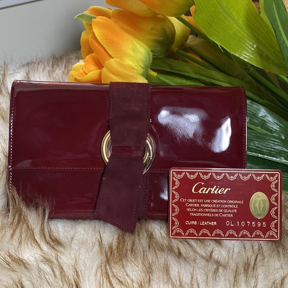 Cartier Trifold Wallet in Patent Leather with unbranded multicolor chain - Picture 1 of 13